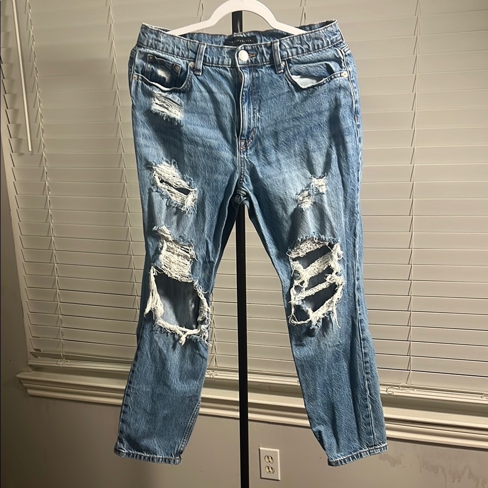Aeropostale Blue Boyfriend Jeans Distressed Style